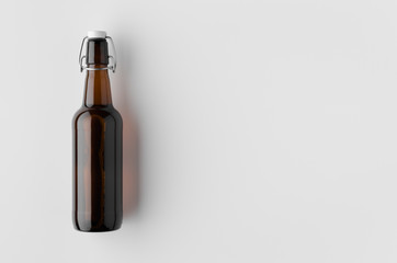 Top view of a beer bottle mockup.