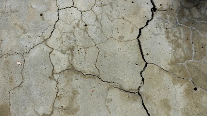  A crack on the concrete wall surface of a house in Los Angeles. Background image for design