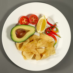 A simple plate of food representing Mexico