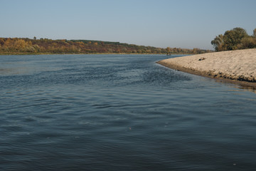 sandy beach over Vistula river