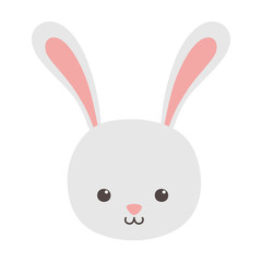 cute rabbit head character on white background