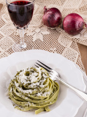 Delicious Italian pasta dish prepared to eat