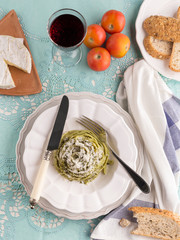 Delicious Italian pasta dish prepared to eat