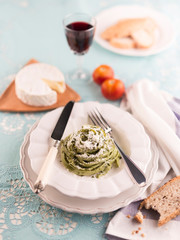 Delicious Italian pasta dish prepared to eat