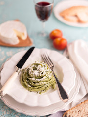Delicious Italian pasta dish prepared to eat