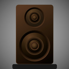 brown music speaker on gray background, vector illustration, eps 10