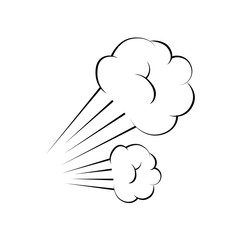 clouds explosion pop art style icon vector illustration design