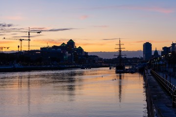 Dublin Skyline At Sundown