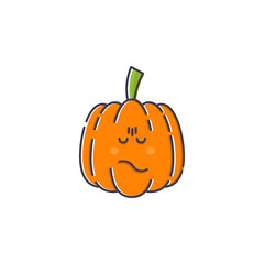 Halloween pumpkin line icon, outline vector sign