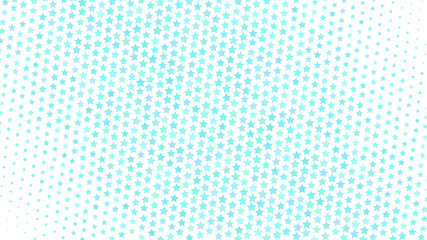 Abstract halftone gradient background of small stars, light blue on white