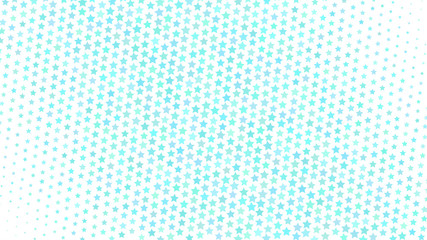 Abstract halftone gradient background of small stars, light blue on white
