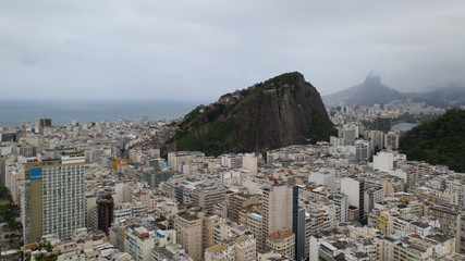 Early morning view over the copacabana in Rio de Janeiro, Brazil, around sunrise on a cloudy day...