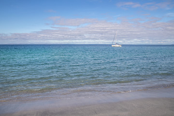 Fototapeta premium Beach and boat in Inisheer island