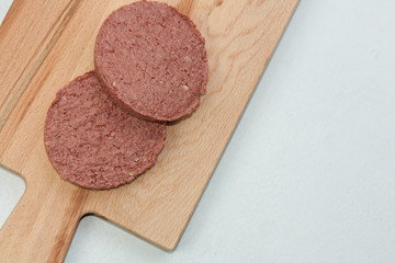 Plant baset meat. Vegetarian burger.