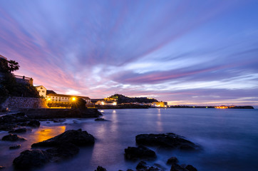 Awesome sunrise in La Caleta de Salobreña, Costa Tropical de Granada (Spain)
