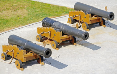 Old ship cannons in the museum