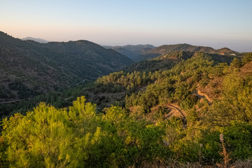 Fototapeta na wymiar green mountain landscape in Cyprus