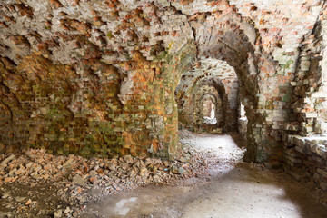 Mystical ruins. Old fort Tarakanivsky,  Rivne region. Ukraine