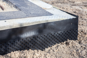 Waterproofing foundation bucket foil building