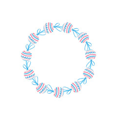 Christmas winter holiday wreath made from hand drawn watercolor balls with bows and colorful ornament on isolated white background.