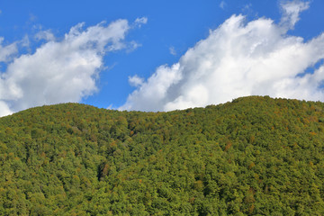 Obraz premium Picturesque mountain range in early autumn