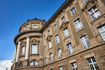 Fototapeta na wymiar the facade of the Neo-Baroque building in Poznan.