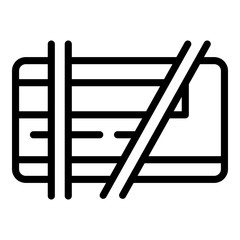 Bankrupt bank card icon. Outline bankrupt bank card vector icon for web design isolated on white background