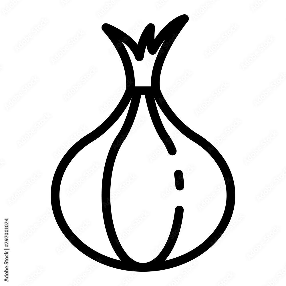 Poster raw onion icon. outline raw onion vector icon for web design isolated on white background
