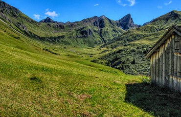Alpine landscape - green blue grey
