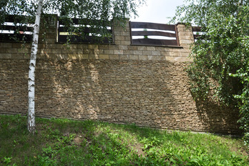 A wall built using natural stone