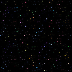 Cosmic sky seamless pattern on black background