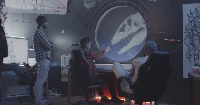 Video game developers working on CGI graphics