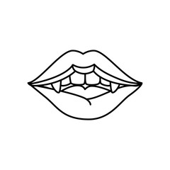 female vampire lips isolated icon vector illustration design