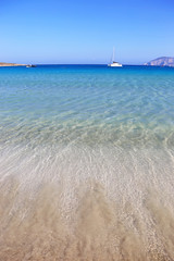 Fototapeta na wymiar landscape of Pori beach at Ano Koufonisi island Cyclades Greece