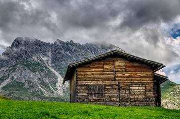 Wooden house in the Alps