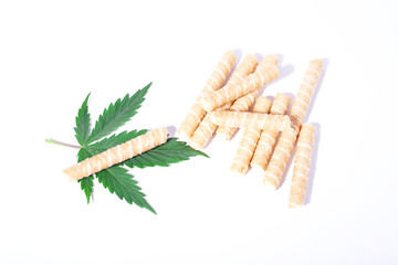 cannabis cookies in the shape of tubes,Confectionery delicacies by adding THC for coffee shops