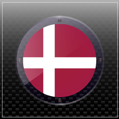 Obraz premium Transparent banner with flag of Denmark. Colorful illustration with flag for web design.
