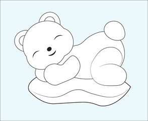 sleeping teddy bear Coloring book
