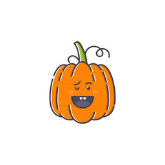 Halloween pumpkin line icon, outline vector sign