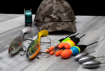 materials, objects and utensils for sport fishing in river and sea. 