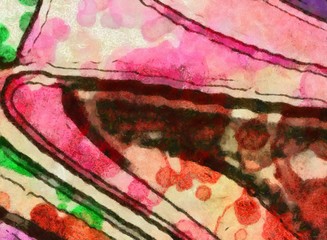 Abstract chaotic watercolor spots and lines on vintage paper. Artistic drawing texture background.