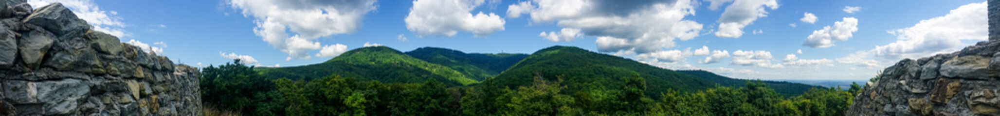 View of mountains. Panorama at Sljeme. Zagreb. Croatia.
