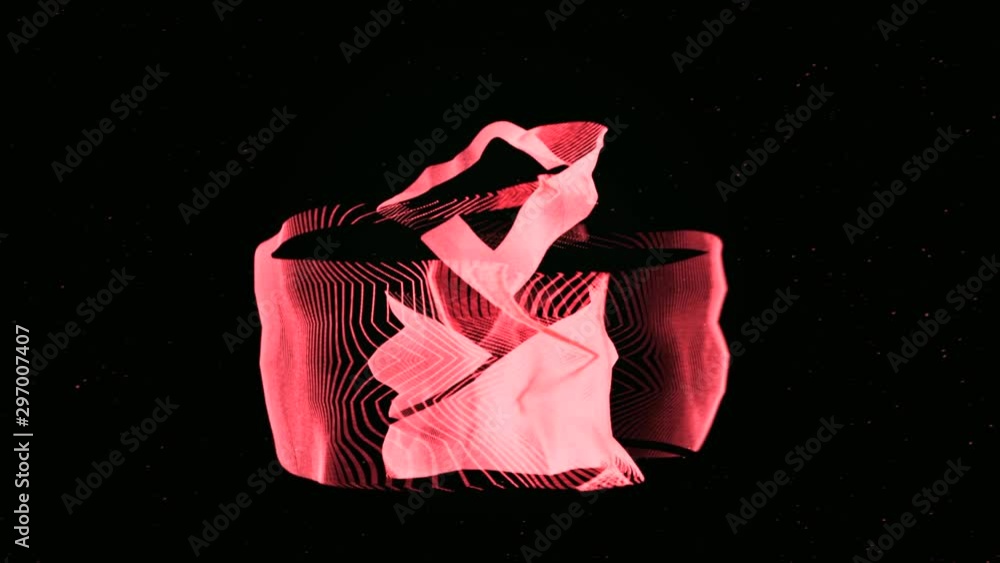 Poster abstract animation of the email icon decaying into multicolored moving particles on black background
