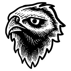 Eagle head engraving design