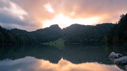sunset over the lake