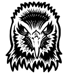 Eagle head engraving design