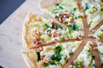 Original Oktoberfest food flammkuchen flambee tarte