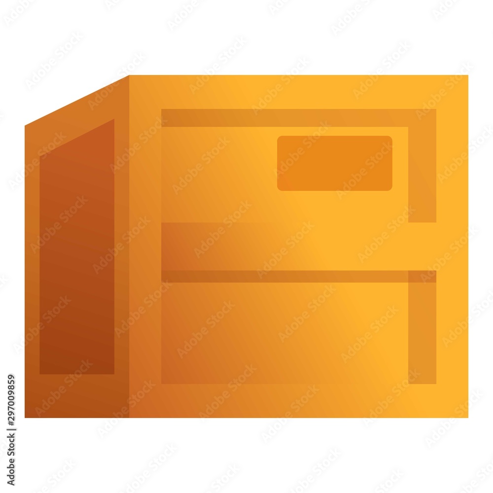 Poster empty parcel box icon. cartoon of empty parcel box vector icon for web design isolated on white back