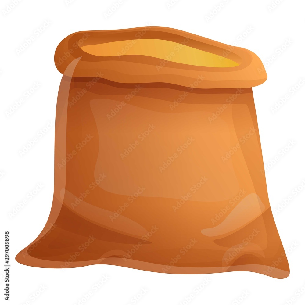 Poster open sack icon. cartoon of open sack vector icon for web design isolated on white background