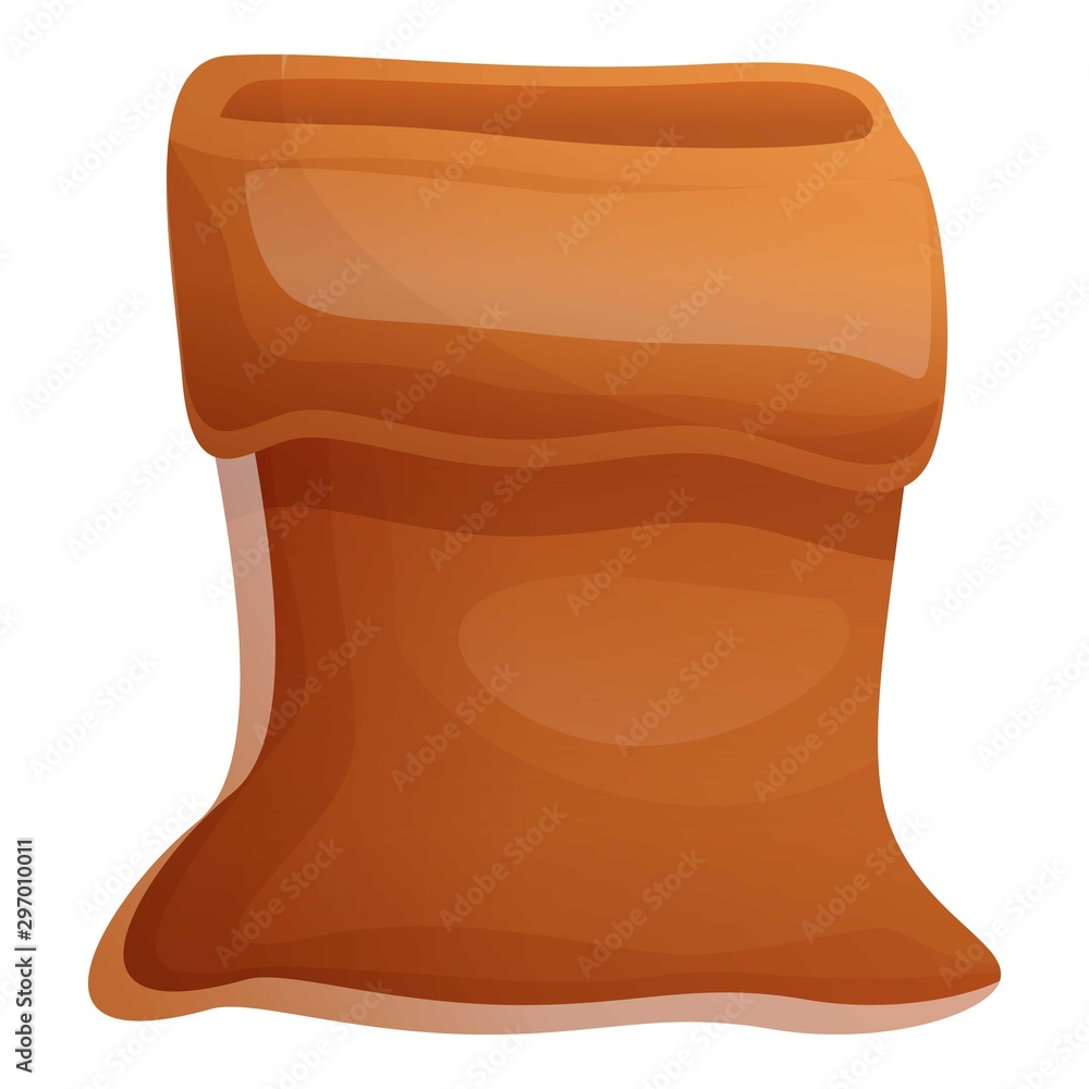 Poster canvas sack icon. cartoon of canvas sack vector icon for web design isolated on white background